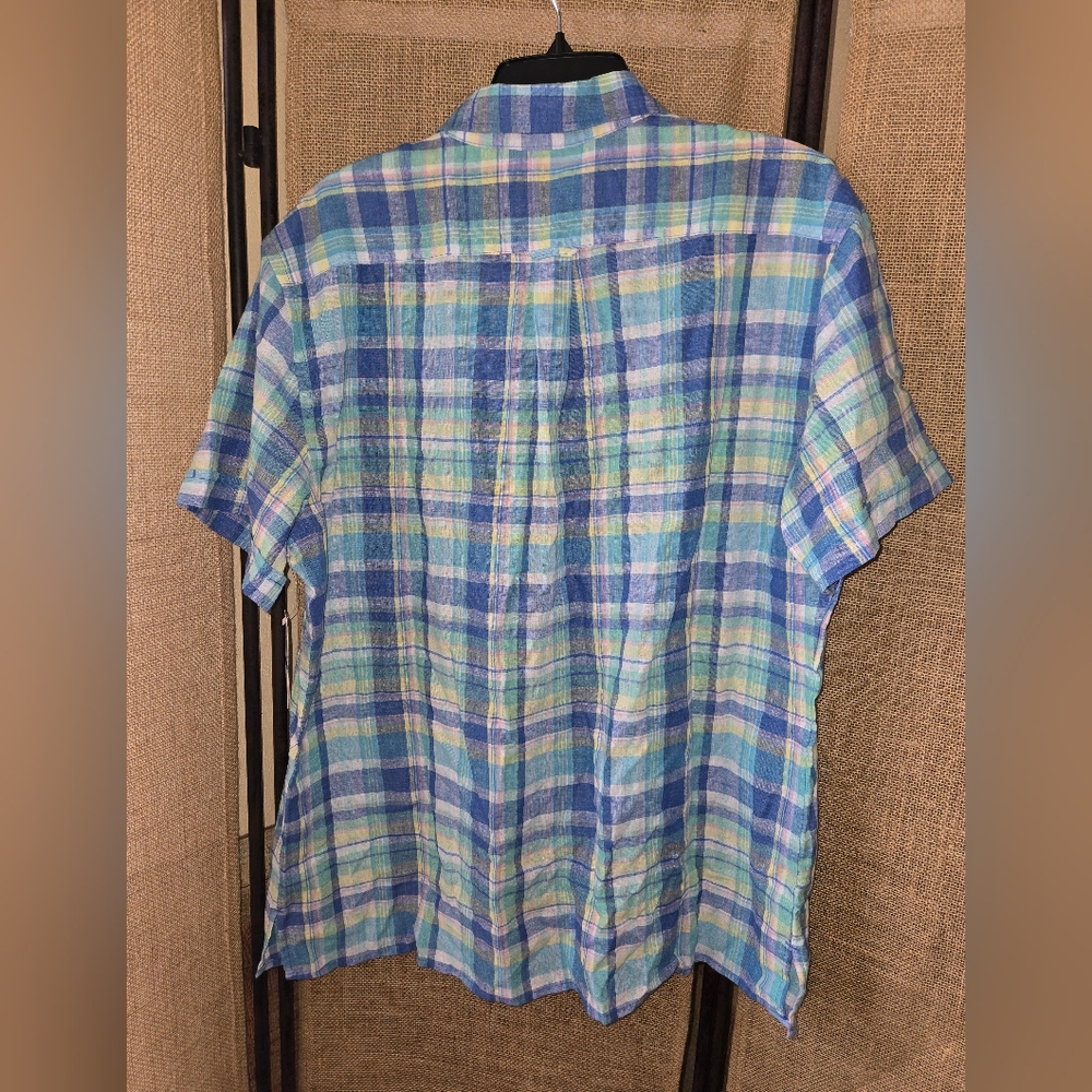 Men's Izod Pastel Colors Plaid Button Up Shirt Size XL - Picture 6 of 6